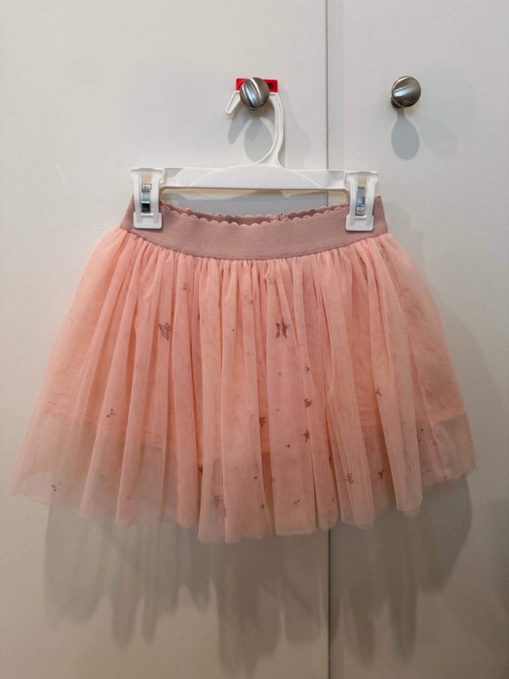 Girls Pink Tulle Skater Skirt with Star Accents